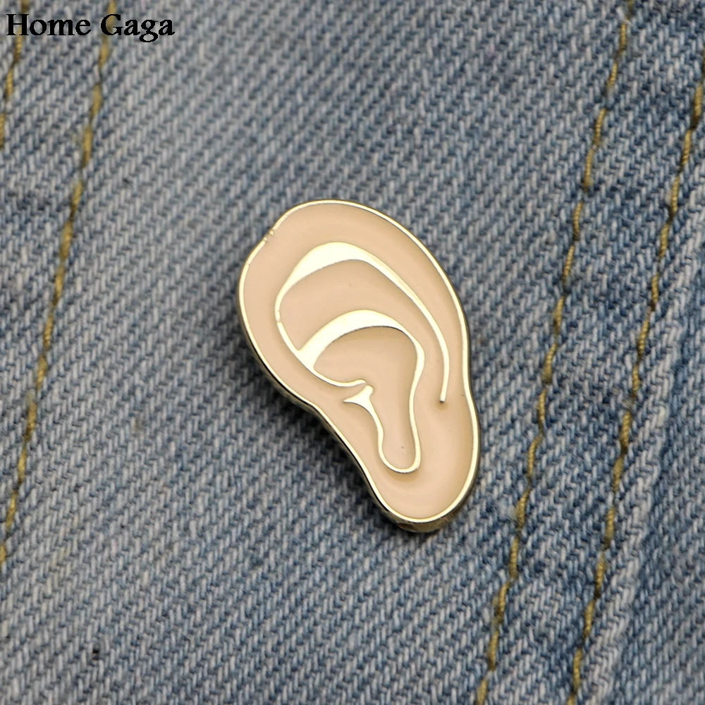 

Homegaga Zinc Enamel Pins Van gogh's ear para backpack clothes metal medal for bag shirt hat shoe insignia badges brooches D0852