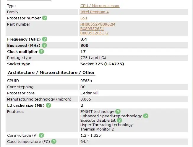 Intel Pentium 4 651 P4 651 3,4 3,4 HZ 2M 800 двухъядерный процессор LGA 775 работающий корректно настольный процессор P4 651