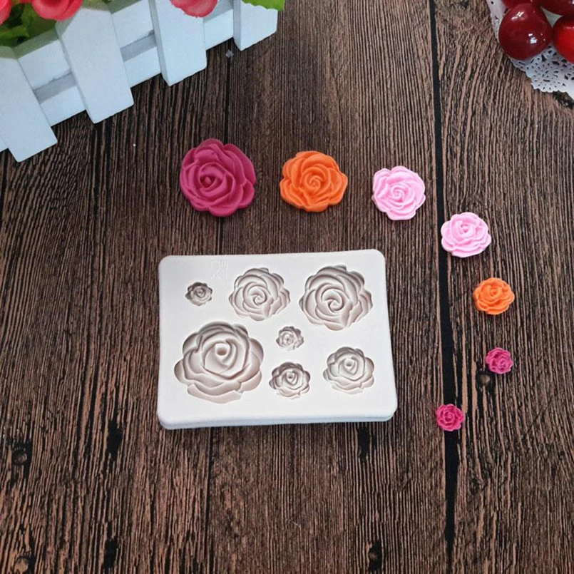 Роза силиконовая форма для кекса шоколадный цветок Fondant Mold торт декоративное