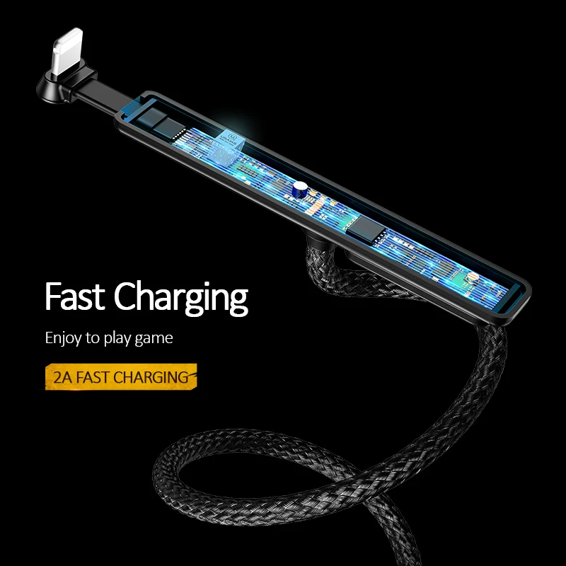 USAMS Mobile Phone Game Data Cable 180 Adjustable Solid Sucker game cables for iPhone X 8 7 6 Cord lighting iOS 12 11 9 | Мобильные