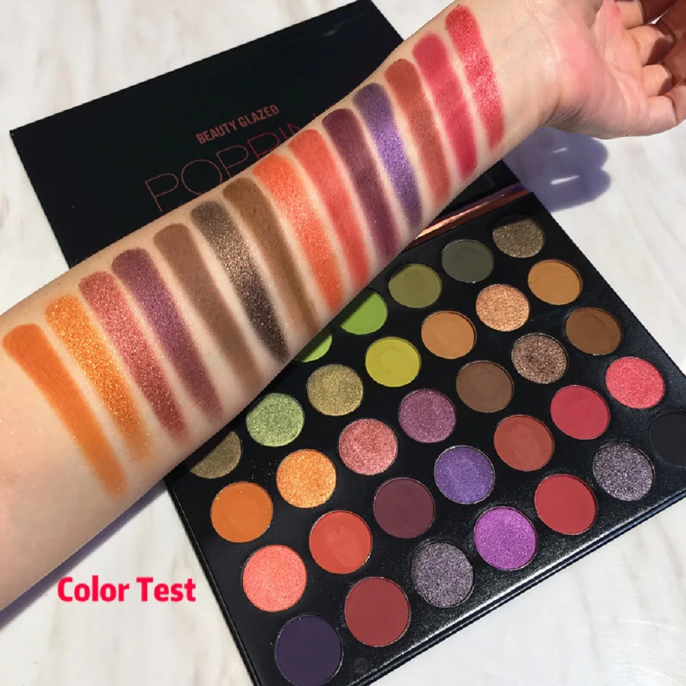 BEAUTY GLAZED палитра теней для век 35 цветов металлик дымчатые тени макияж водостойкая
