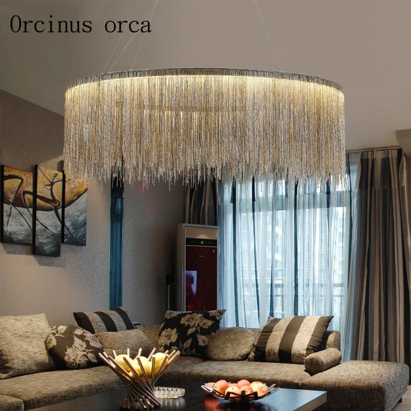 

Nordic postmodern atmosphere simple fringes chandelier living room restaurant bedroom industrial air Su chandelier free shipping
