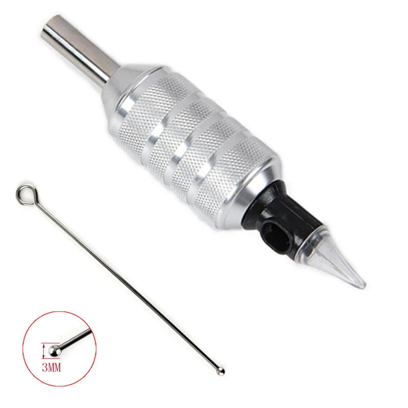 Профессиональный серебристый картридж из алюминиевого сплава тату ручка для