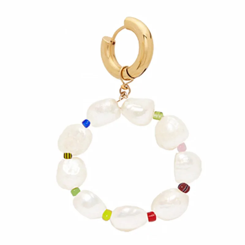 Huggie Oorbellen Bijoux Inoxydable Femme Natural барочный пресноводный жемчуг круглые серьги-кольца