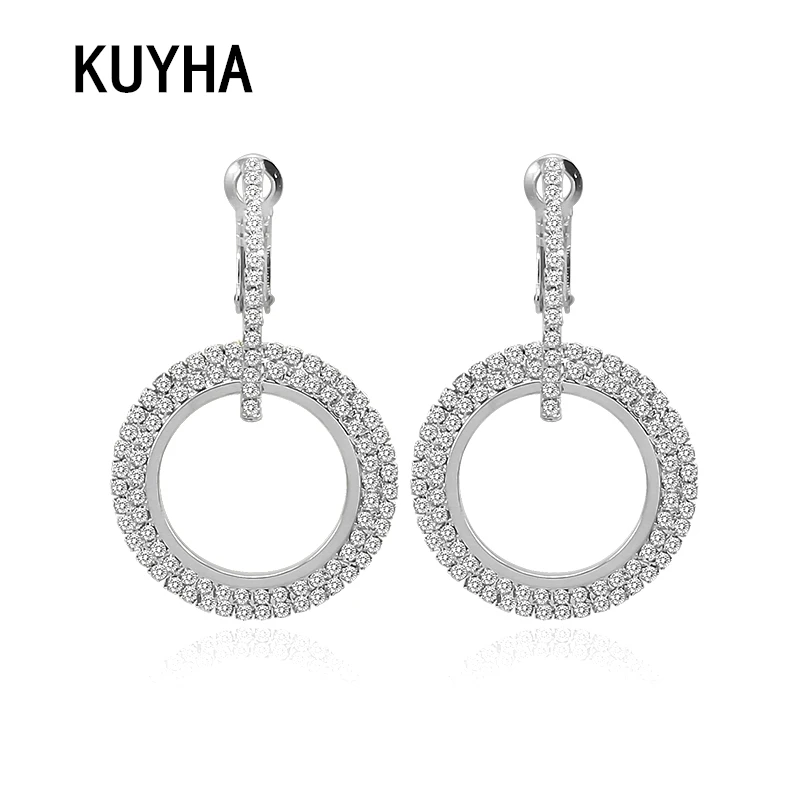 Супер сексуальные хрустальные серьги кольца золотые/розовые/серебристый