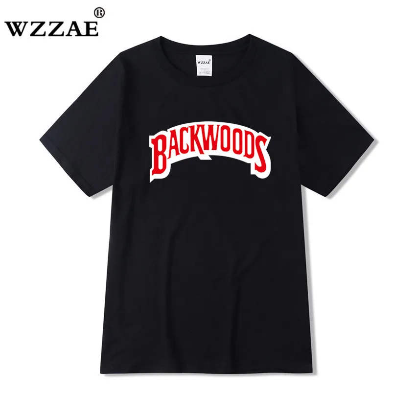 Мужская футболка с принтом Backwood черная розовая темно-серая желтая
