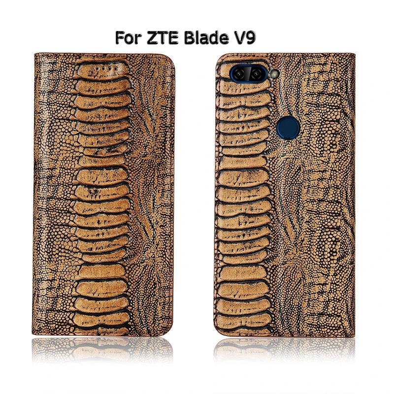Верх из натуральной коровьей кожи Магнитный чехол для ZTE Blade A6 V8 Lite V9 подставка