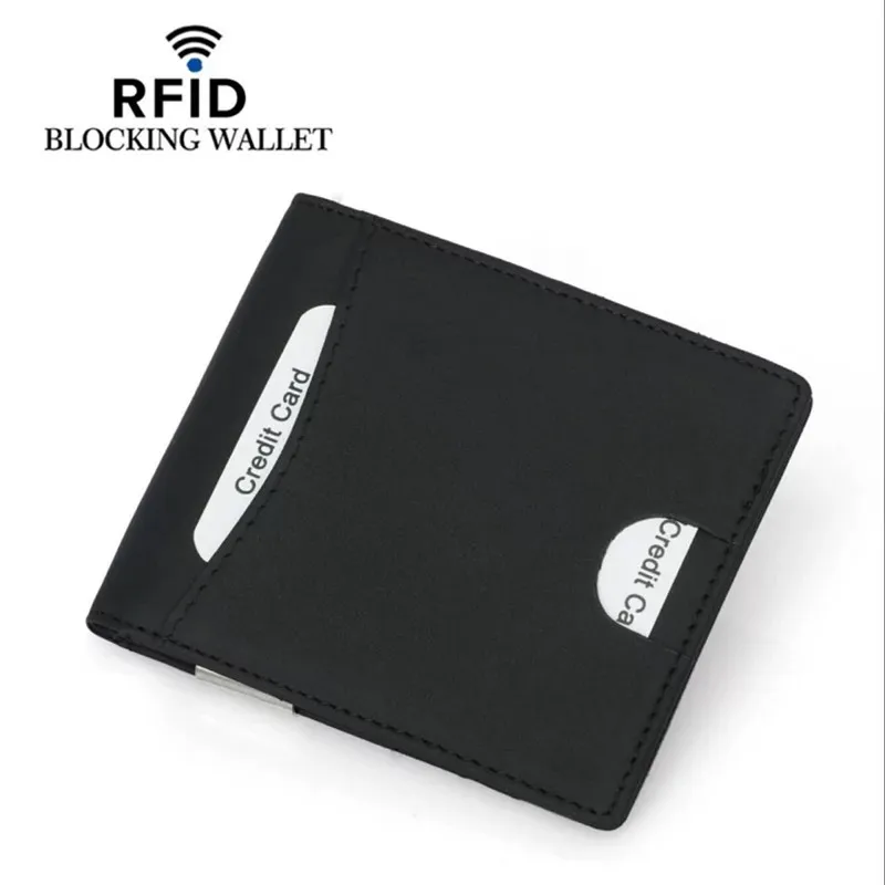 Rfid блокирующий держатель для кредитных карт кошелек из натуральной кожи деловой