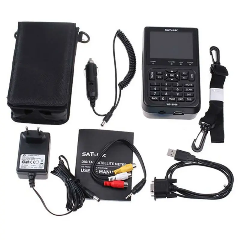 [Подлинный] Satlink WS 6906 3 5 &quotDVB S FTA цифровой спутниковый измеритель искатель satFind lcd ws
