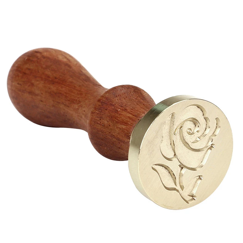 1 шт. восковый узор розы печать ретро деревянные античные уплотнения воск штампы