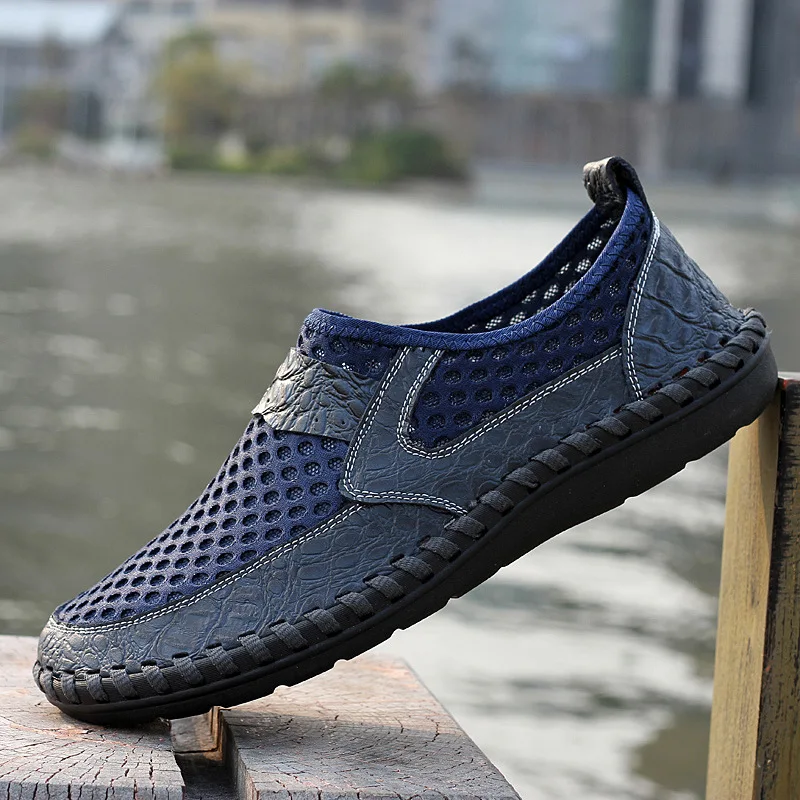 

Cross-border summer men's casual shoes hollow mesh mesh breathable shoes belt single shoes extra large size 38-50 sneakers men