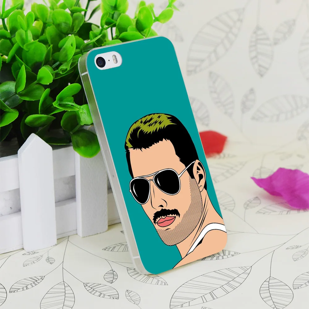 C3860 Freddie Mercury Transparent Hard Thin Case Skin Cover For Apple IPhone 4 4S 4G 5 5G 5S SE 5C 6 6S Plus |
