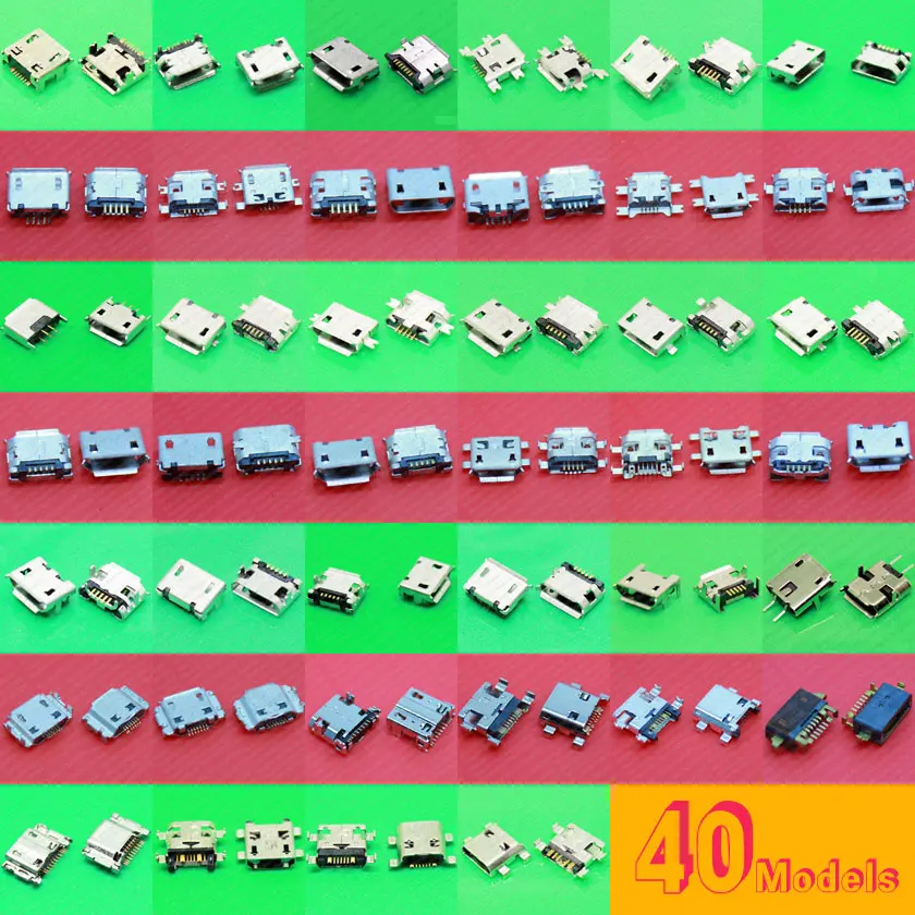 40 Модель 200 шт. 5P 7-контактный разъем micro usb для зарядки гнездо V8 Разъем Samsung Huawei Lenovo