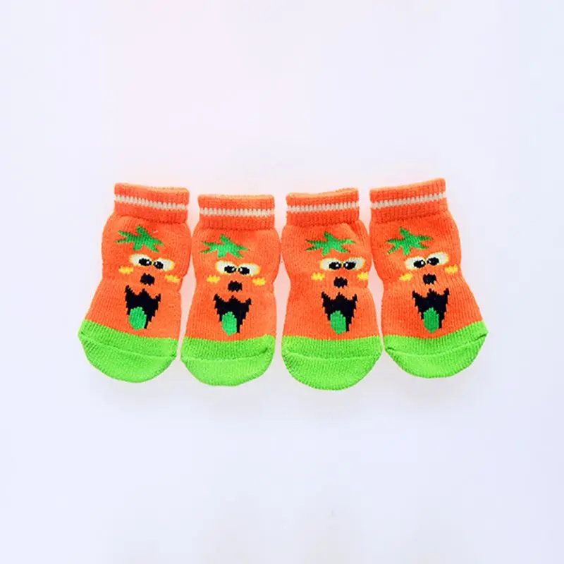 7 видов стилей 4 шт. вязаные носки для собак хлопковые нескользящие с рисунком