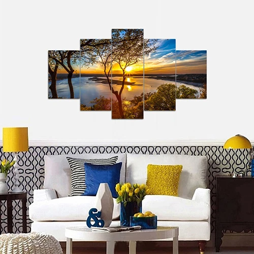 5 Шт./компл. Unframed Закат Wall Art Pictures для Гостиной Украшения Дома|art pictures|picture for living
