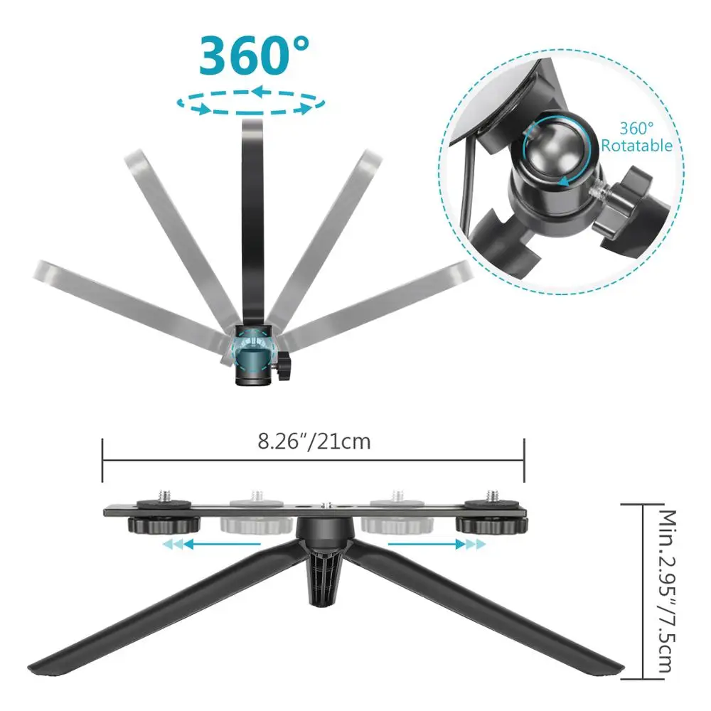 Neewer 6-inch LED Ring Light with Tripod Stand for Makeup YouTube Video Mini USB Camera Phone Holder Mount Bracket | Электроника