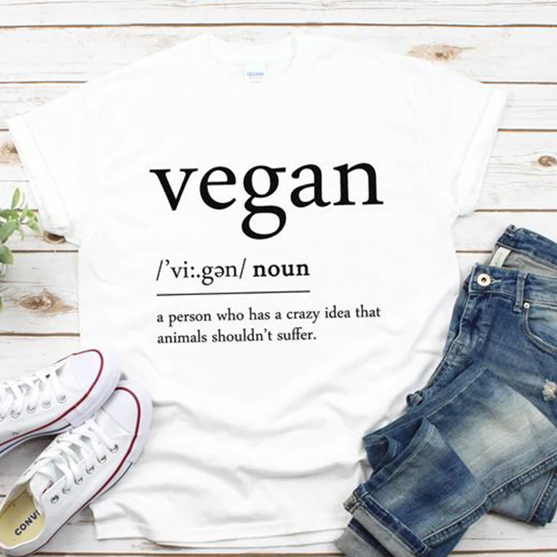 Vegan Футболка женская Повседневная забавная футболка с буквенным принтом белые топы хлопковые Harajuku женские футболки с коротким рукавом футболки Прямая поставка