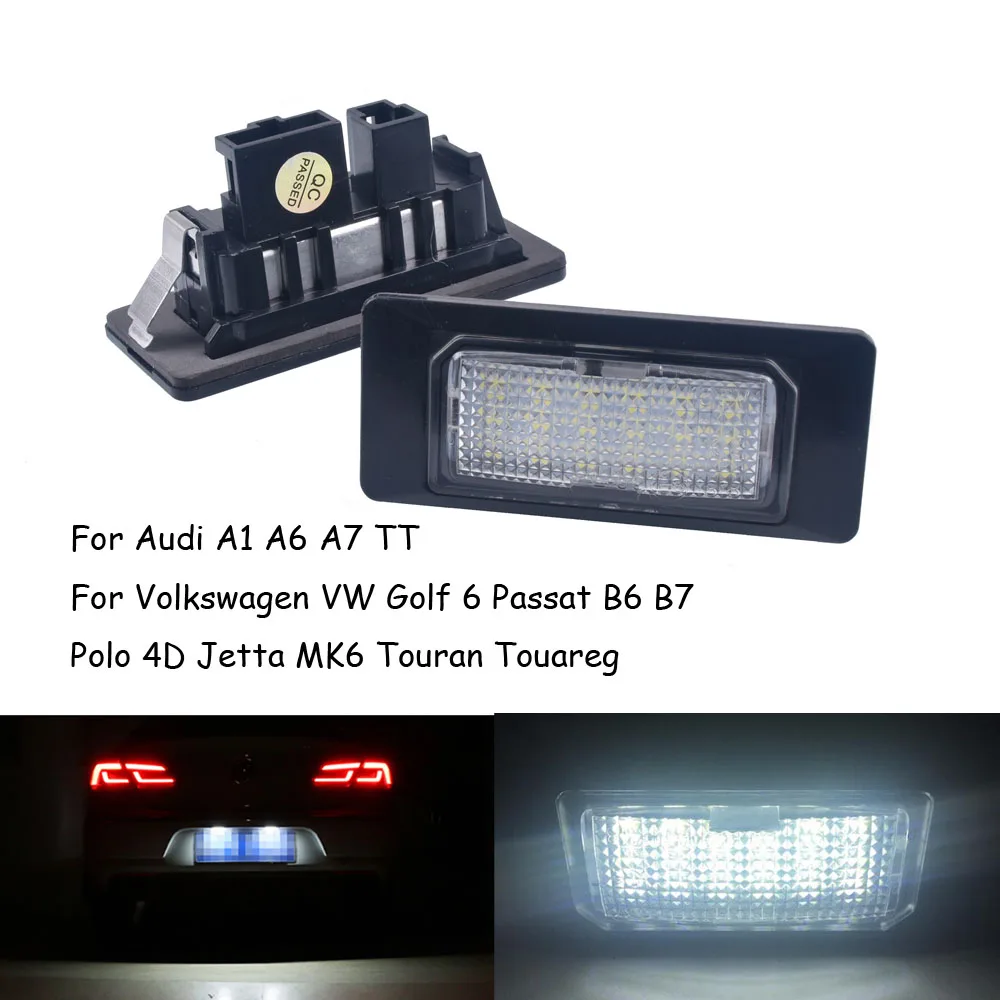 Автомобильные светодиодные фары для номерного знака 2 шт. Audi A1 A6 C7 A7 TT Volkswagen VW Golf 6