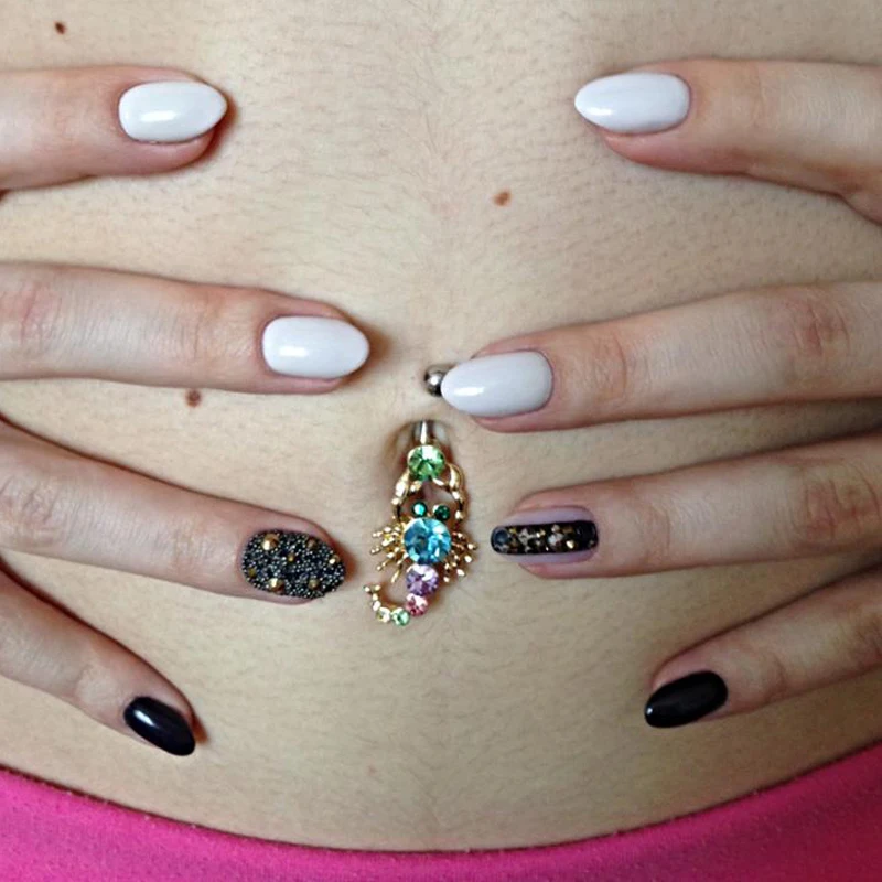 Золото кристалл скорпион Винтаж стимпанк секс тела ювелирные изделия-пирсинг