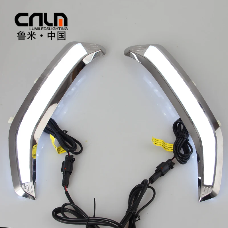 

Osmrk new arrival led drl daytime running light for forester 2013 2014 2015, tube pipe design pure white, with yellow turn light