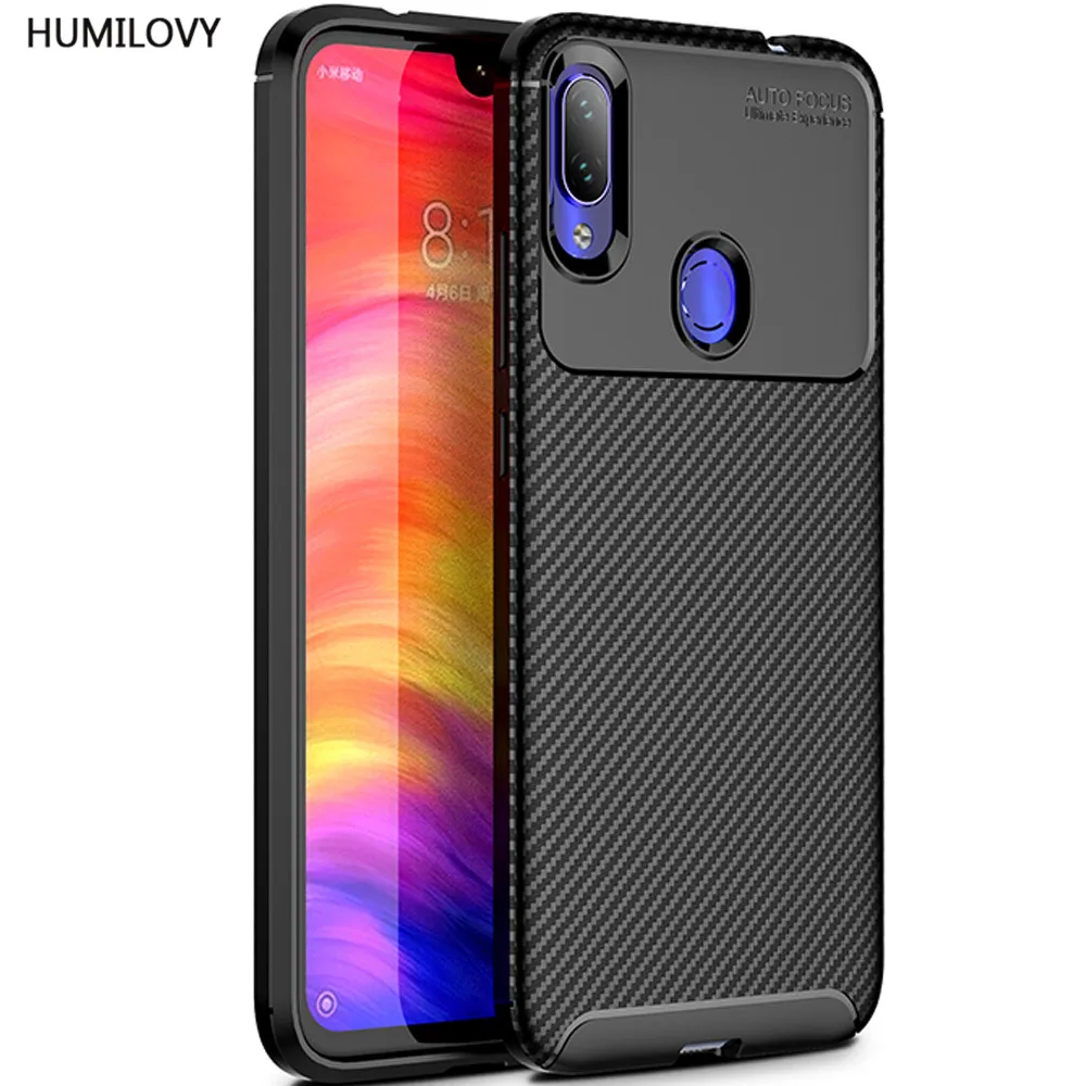 Для Xiaomi Redmi Note 7 Чехол Pro из углеродного волокна Текстура Ударопрочный Мягкий TPU