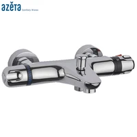 azeta bathroom temperature control wall mounted double handle bathtub thermostatic faucet shower tap mk6401