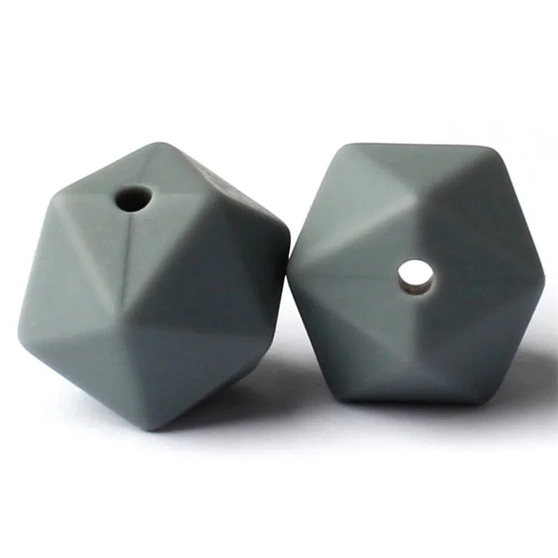 15 10 шт. 14 мм Icosahedron Силиконовые Бусины Пищевой класс Детские Прорезыватели для зубов BPA бесплатные Детские трофеи для цепочка для детской соски изготовление - Цвет: 15