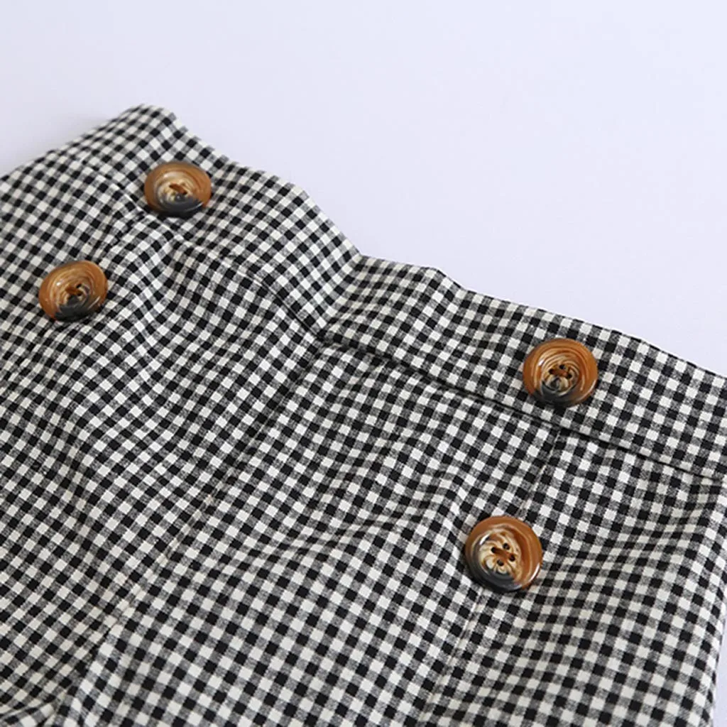 TELOTUNY 2019 cut baby girls 2Pcs Toddler Kids Baby Girls Outfits Clothes Bowknot Vest Tops+Plaid Shorts Pants Set Z0211 | Мать и ребенок