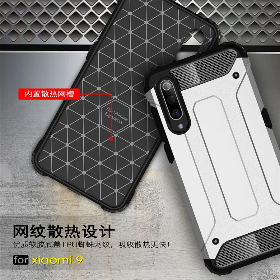 Чехол TRISEOLY для Xiaomi Mi 9 с алмазной броней противоударный жесткий и прочный Xiomi SE Mi9