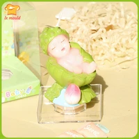 2022 new 3d lotus doll birthday party children birthday candle silicone mould baking tools diy 3d chocolate silicone mold