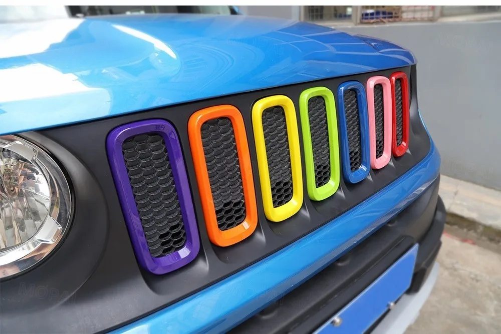 MOPAI гоночные грили для Jeep Renegade+ красочная Передняя решетка автомобиля декоративная крышка для Jeep Renegade автомобильные аксессуары Стайлинг