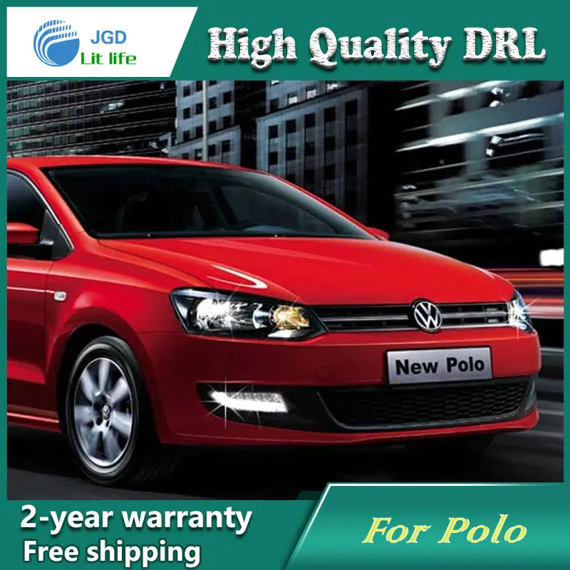 Бесплатная доставка! Дневные ходовые огни для VW Polo Светодиодные ДХО 12 В 6000 К