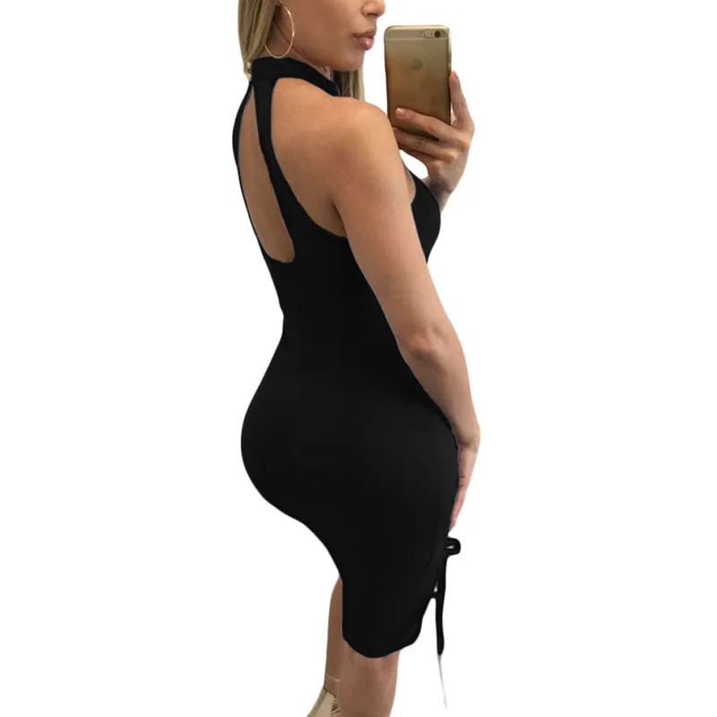 Женское облегающее платье без рукавов LIVA черные красные вечерние платья с