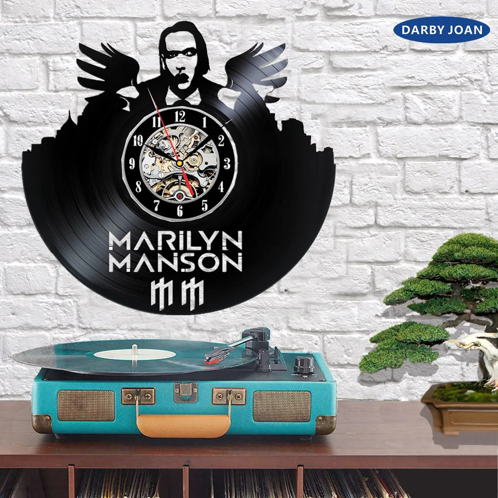 Настенные часы Marilyn Manson с виниловой пластиной музыкальный постер Мэрилин Мэнсон
