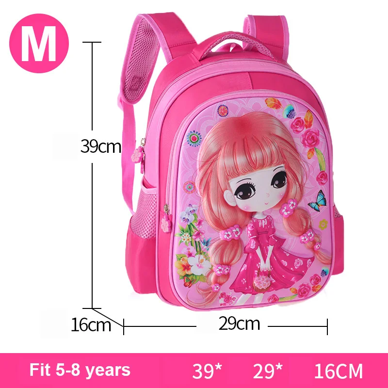 Rose Medium Size 1 Мультяшная принцесса коса цветок кошка мальчик девочка детский сад детская школьная сумка рюкзак подростковый Холст Дети Студенческие рюкзаки - Цвет: Rose Medium Size 1