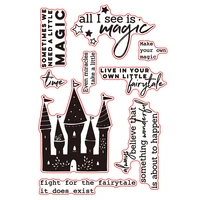 fairy castle transparent clear silicone stampseal for diy scrapbookingphoto album decorative cards making clear stamps 4x6in