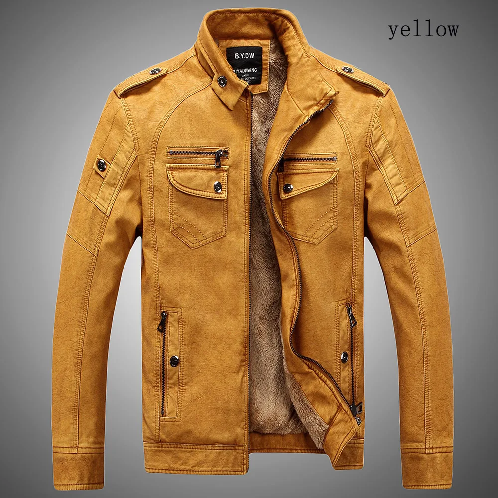 Hot ! High quality new winter fashion men's coat thick jackets leather jacket free shipping size M-4XL 5 Color | Мужская одежда