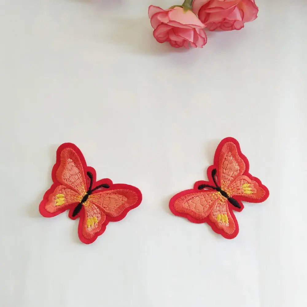 2 шт. милая аппликация в виде бабочки вышитая ткань наклейка для одежды кепка