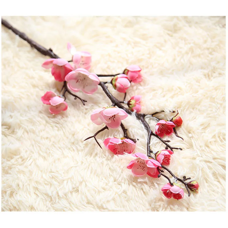 Горячие шелка сливы цветок Искусственные цветы 3 цвета для Новогодние декор дома