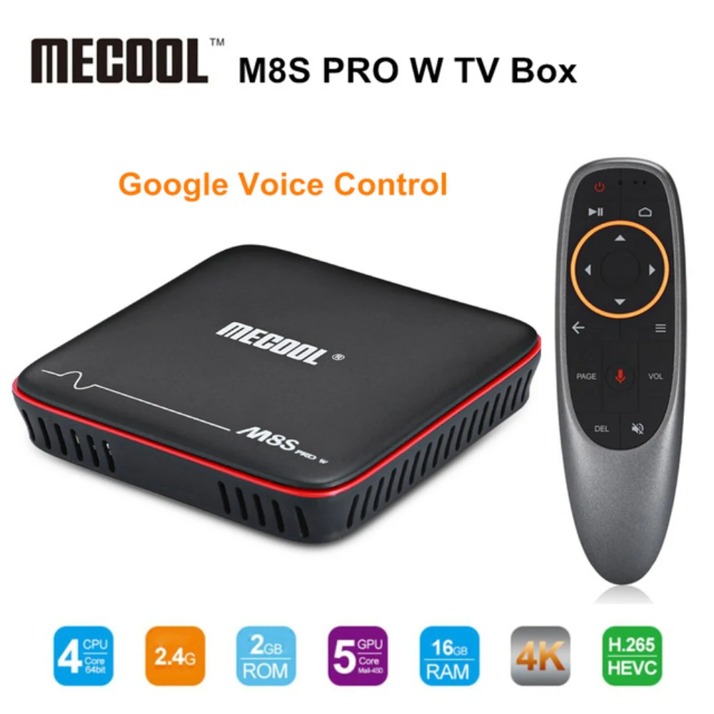 Mecool M8S PRO W Android 7.1.1 умная ТВ-приставка 2 4G Голосовое управление Amlogic S905W Гб RAM 16 ROM