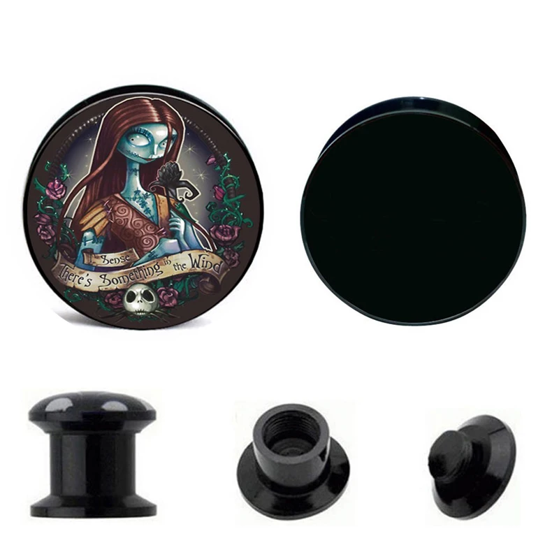 Оптовая продажа Симпатичный Череп девушки Логотип заглушки акриловый Винт ушной