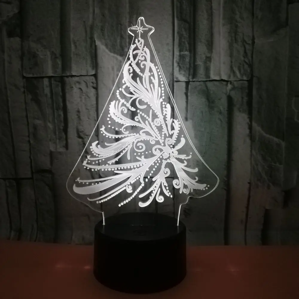 Рождественская елка 3d светодиодный ночник сенсорный пульт дистанционного