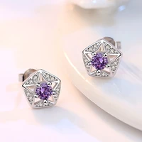 100 925 sterling silver new arrivals fashion shiny crystal star ladiesstud earrings jewelry women wedding gift cheap