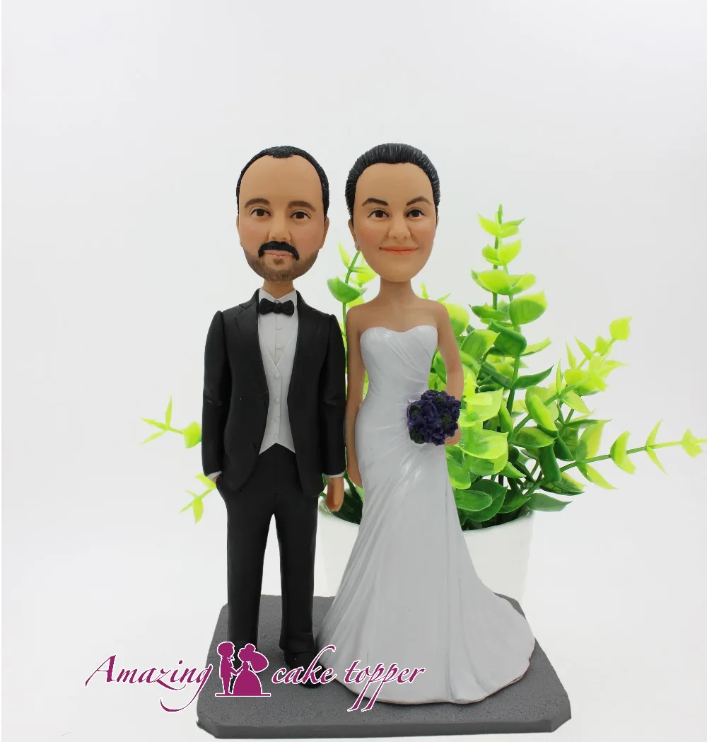 

Потрясающие игрушки для торта 2019, шикарные мужские и женские элегантные подарки жениха и женщины, настраиваемая фигурка на День святого Вал...