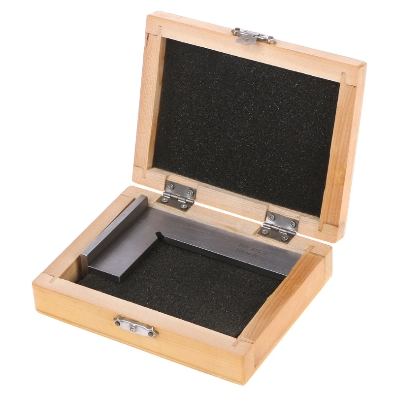 

100X70mm Machinist Try Square DIN 875 / 0 grade 90C Flat Edge Square with Base #0616