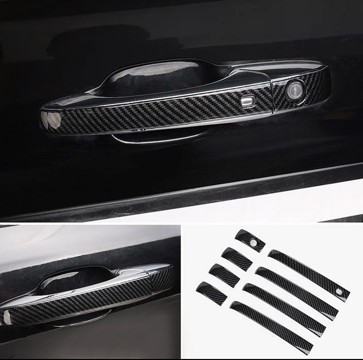 Новая Черная боковая дверная ручка из углеродного волокна для Jeep Grand Cherokee 11-18 |
