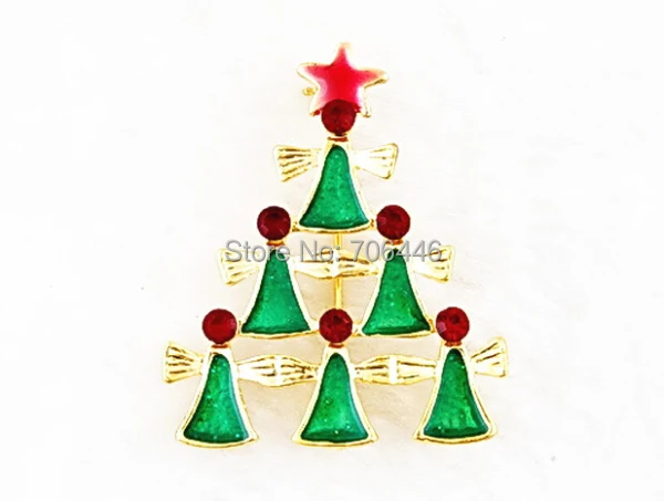 Эмаль золотого тона Рождество Ювелирные булавки нагрудная брошь Подарочная