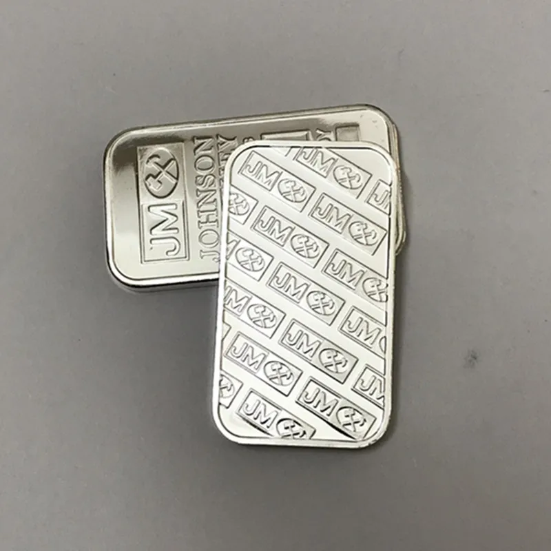5 шт. Магнитный Johnson Matthey JM 1 OZ с серебряным покрытием значок 50x28 мм разные серийные