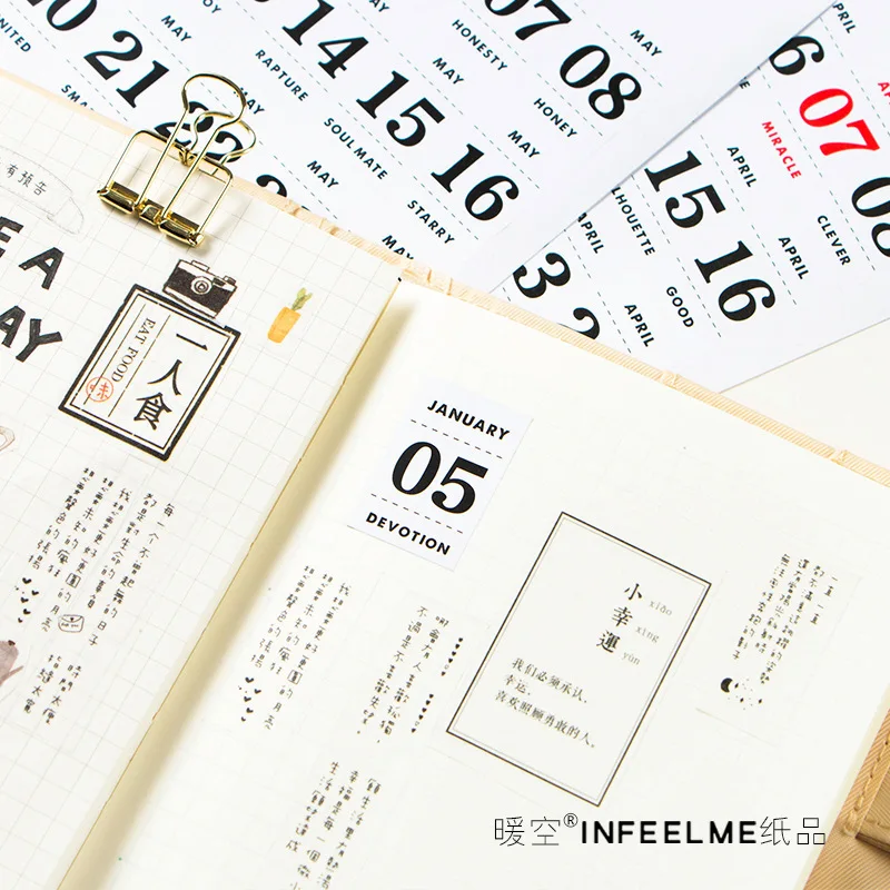 Infeel. мне классический Lable календарь стикер Дата Марк запись 365 дней жизни Scheedule