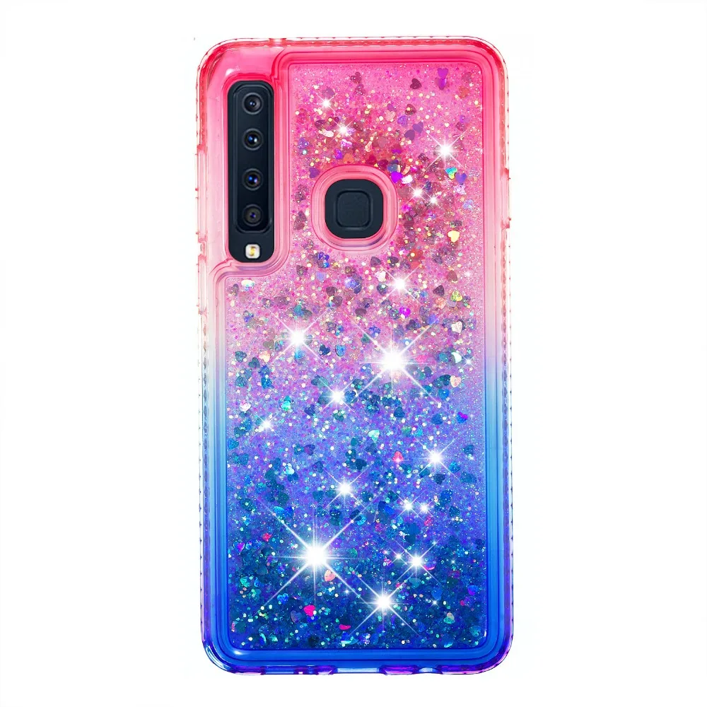 Алмазный Блестящий силиконовый чехол для samsung Galaxy A9 A9 Star Pro A9s A9200 жидкий зыбучий песок Блестящий плавающий чехол